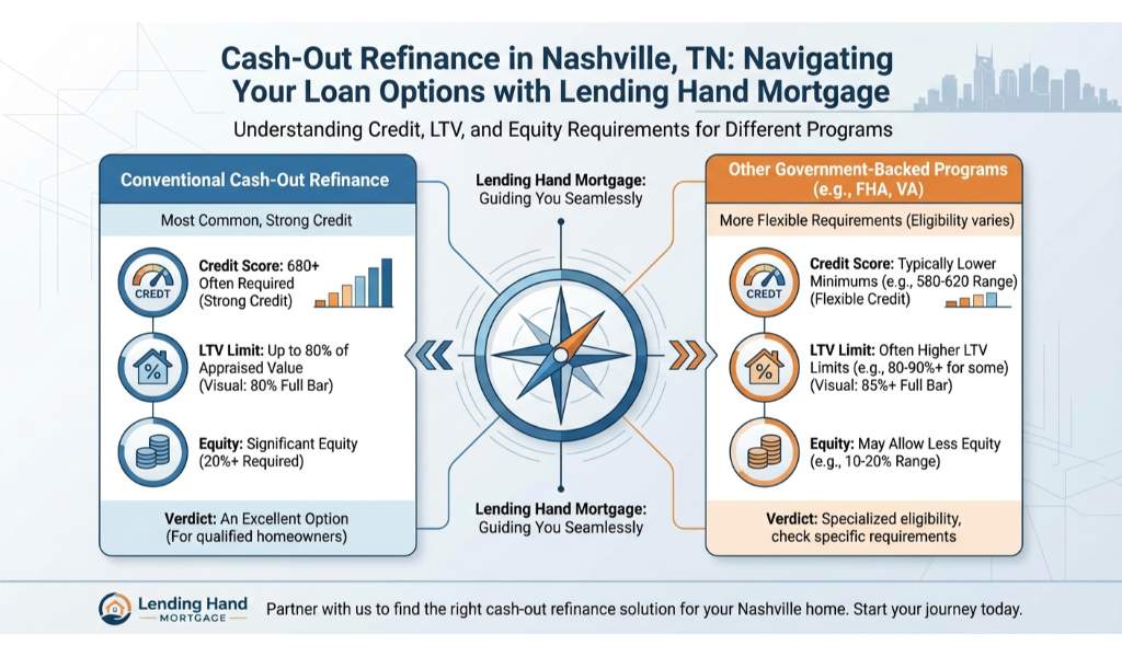 Conventional, FHA, and VA Cash-Out Refinance Options