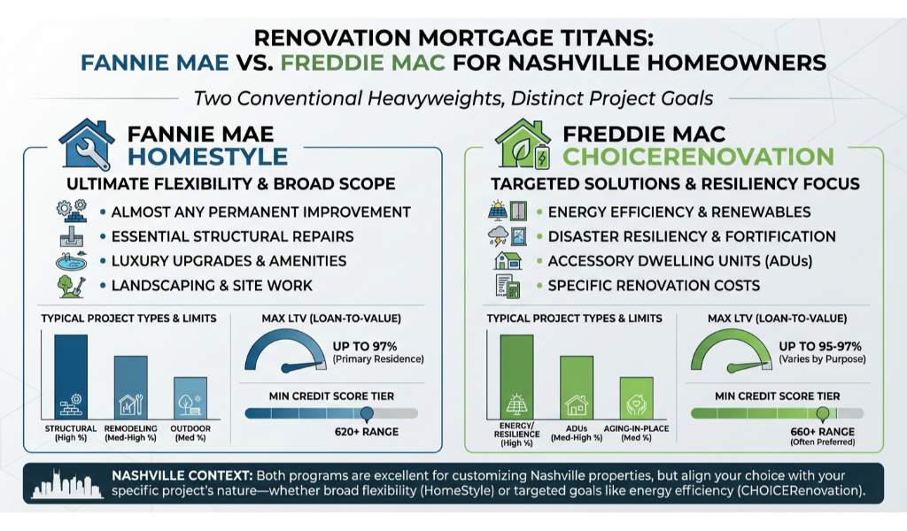 Fannie Mae HomeStyle vs. Freddie Mac CHOICERenovation